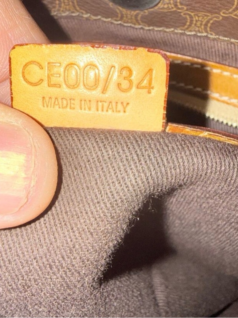 Celine Macadam Brown Monogram Tote Bag Tan Leather Trim, Gold Hardware, Dust Bag - Picture 3 of 8